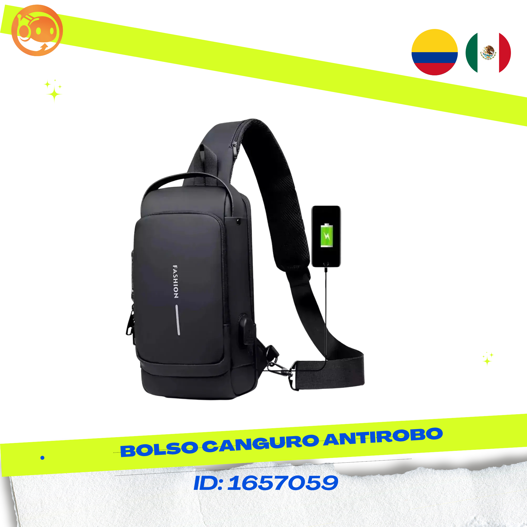 Bolso Canguro Antirrobo